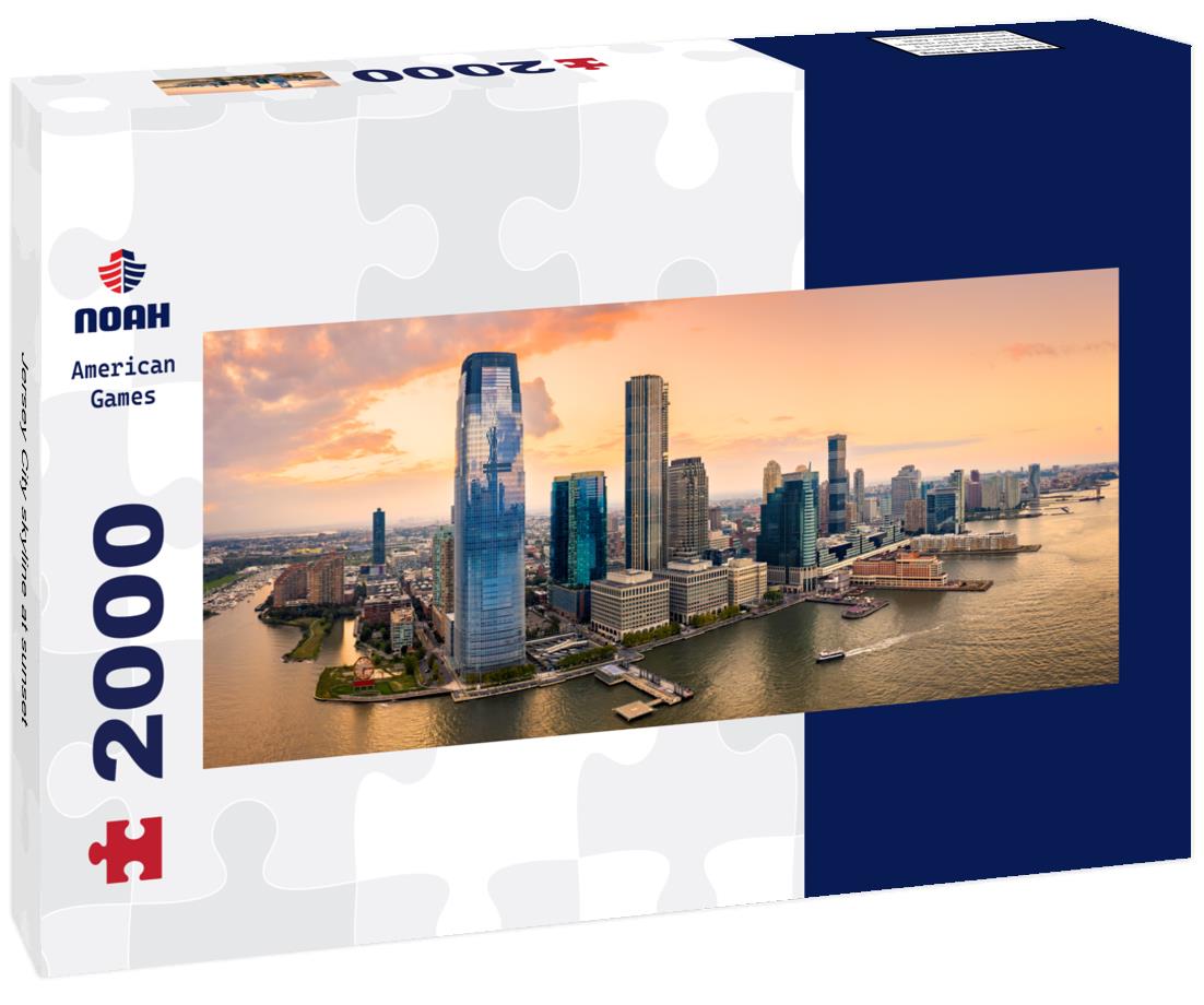 Jersey City skyline at sunset 2000pc Panoramic Puzzle
