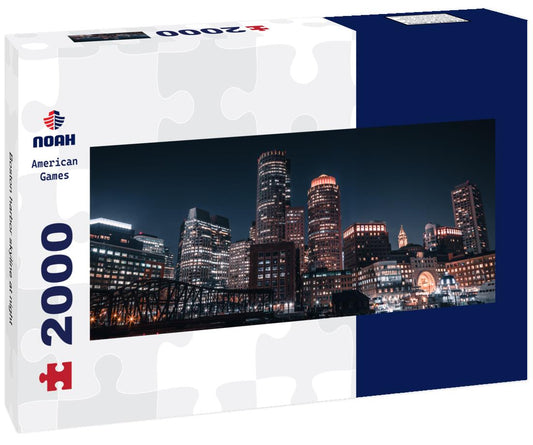 Noah Jigsaw Puzzle Boston harbor skyline at night panorama 2000 pieces