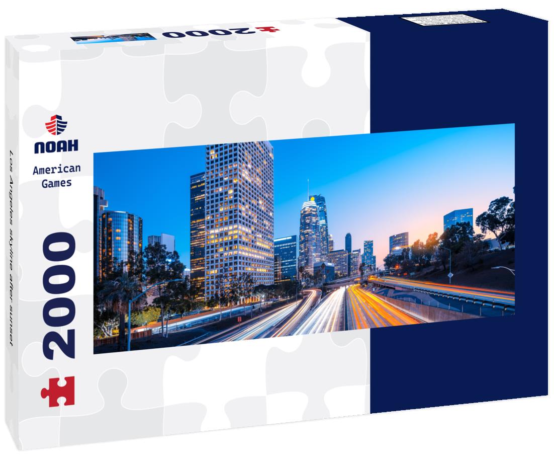 Los Angeles skyline after sunset 2000pc Panoramic Puzzle