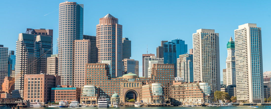 Boston skyline as seen from ferry 2000pc Panoramic Puzzle