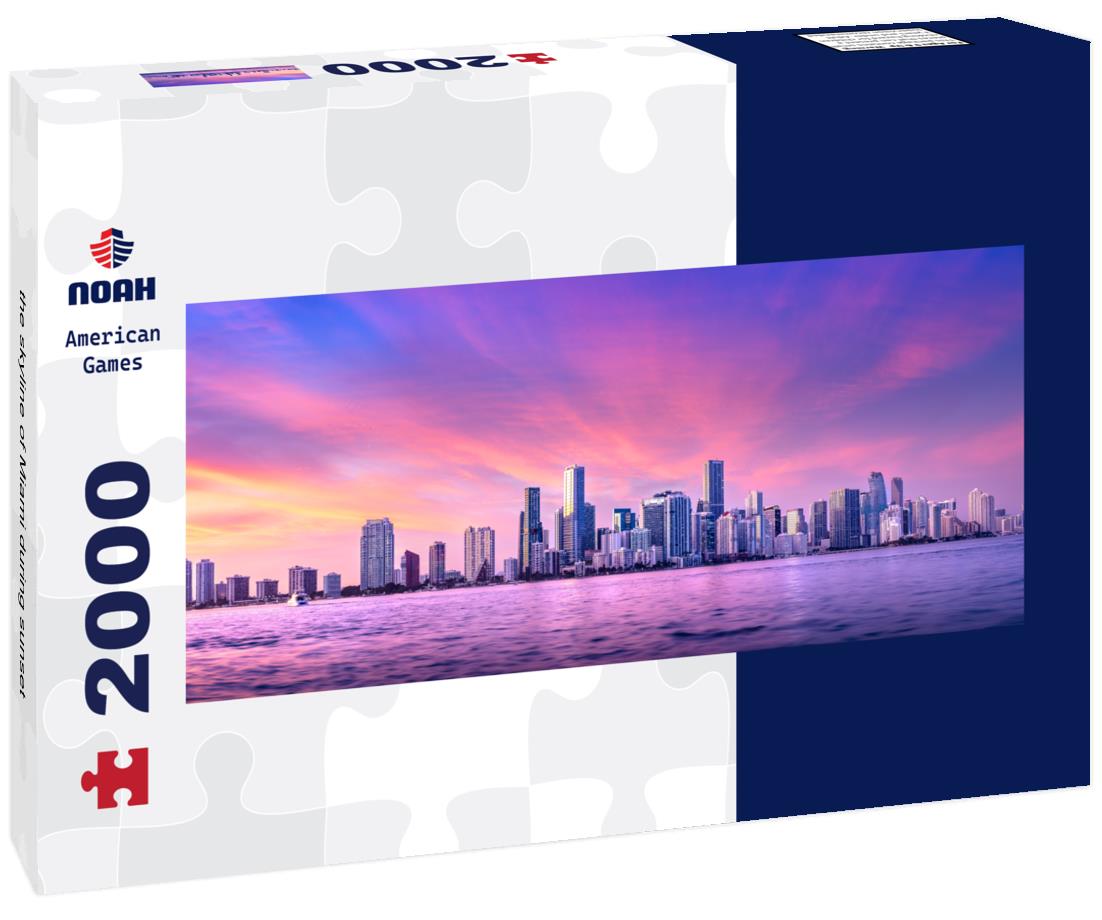 the skyline of Miami during sunset 2000pc Panoramic Puzzle