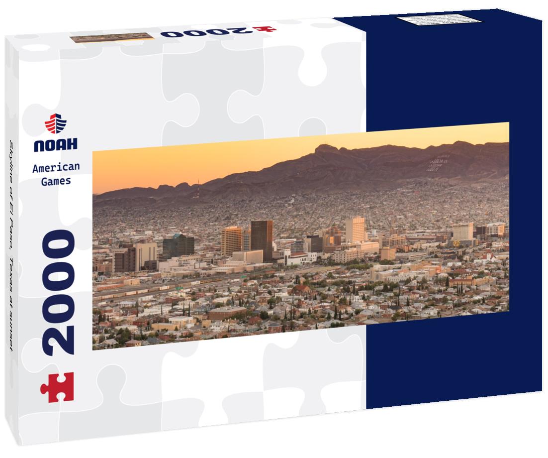 Skyline of El Paso, Texas at sunset 2000pc Panoramic Puzzle