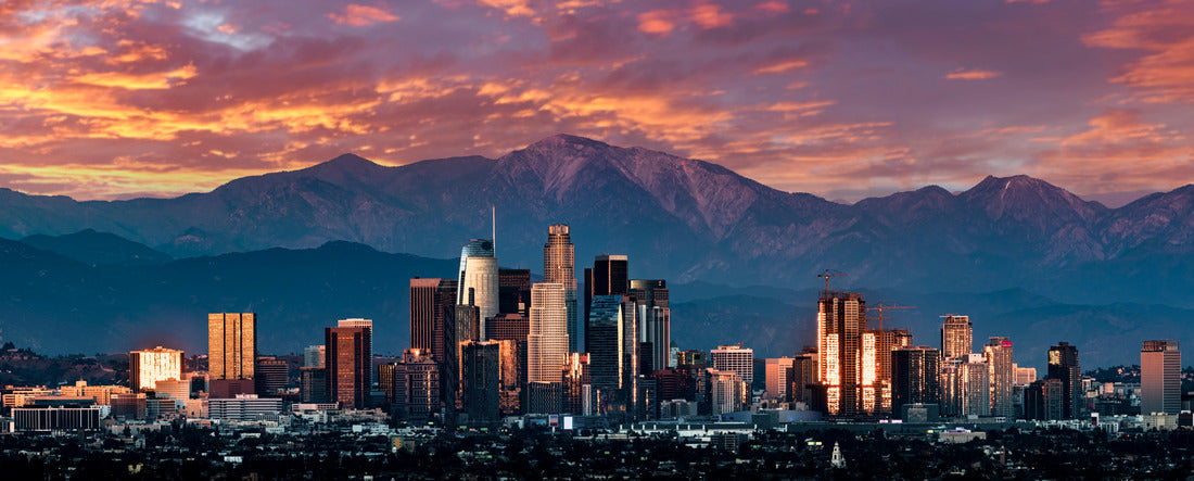 Los Angeles skyline sunset 2000pc Panoramic Puzzle