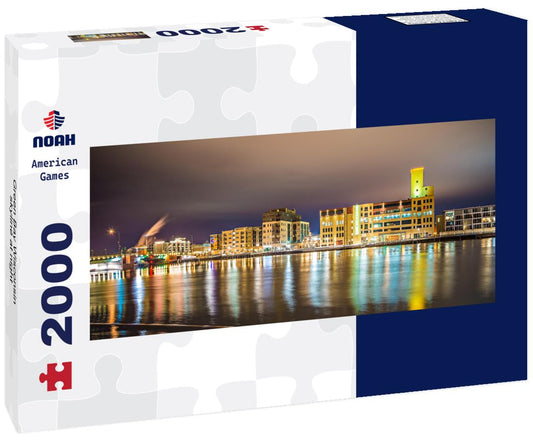 Noah Jigsaw Puzzle Green Bay Wisconsin skyline at night panorama 2000 pieces