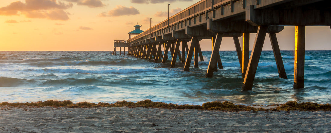 Deefield Beach Pier bei Sonnenaufgang 2000pc Panoramic Puzzle