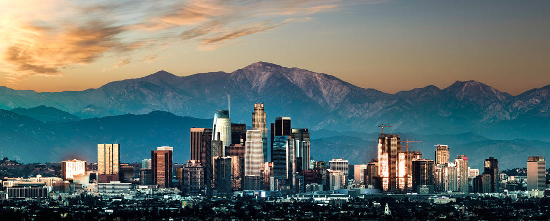 Los Angeles California Skyline Sunset 2000pc Panoramic Puzzle