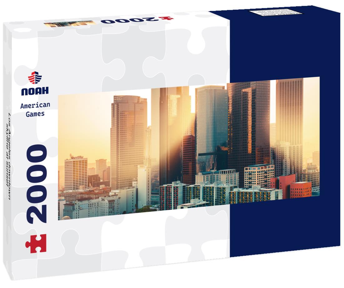 Los Angeles downtown skyline at sunset 2000pc Panoramic Puzzle
