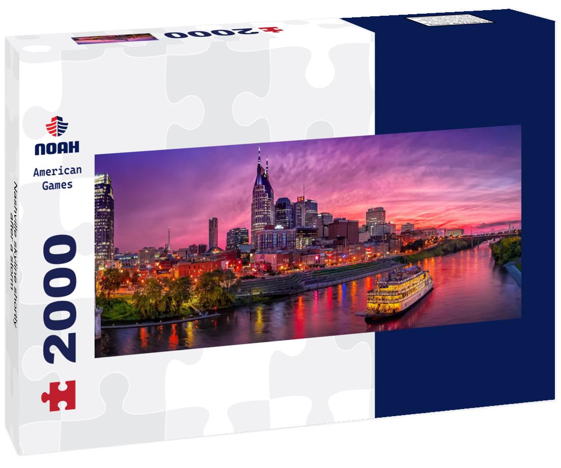 Nashville skyline shortly after a storm 2000pc Panoramic Puzzle