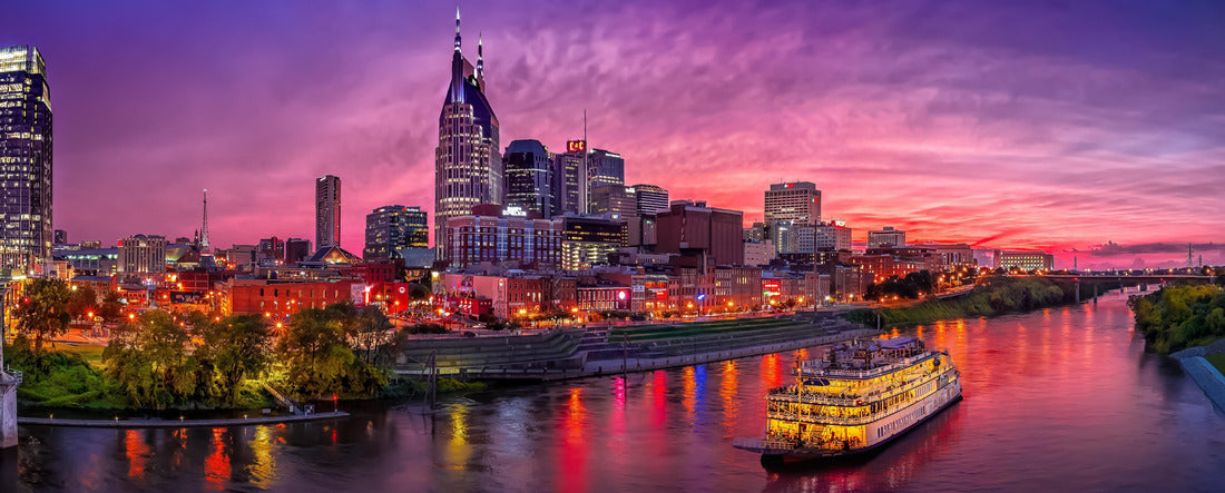 Nashville skyline shortly after a storm 2000pc Panoramic Puzzle