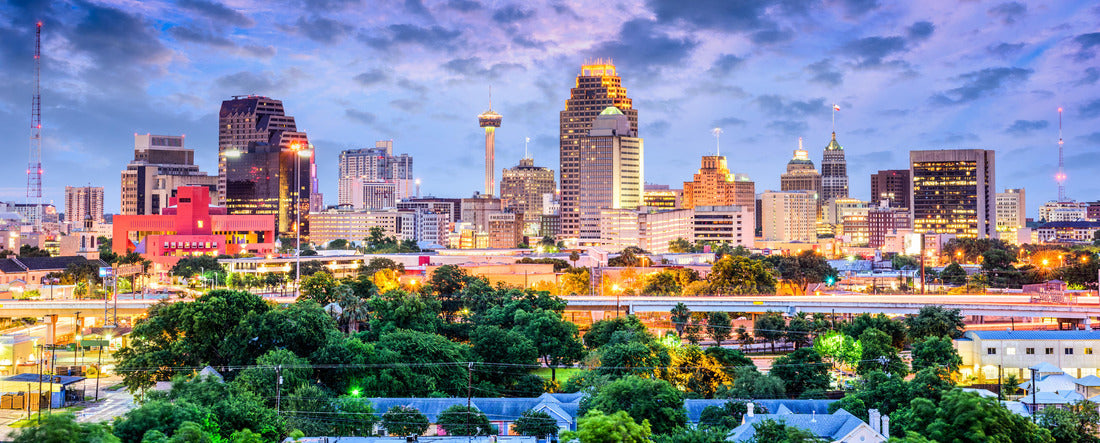 San Antonio, Texas, USA downtown skyline 2000pc Panoramic Puzzle
