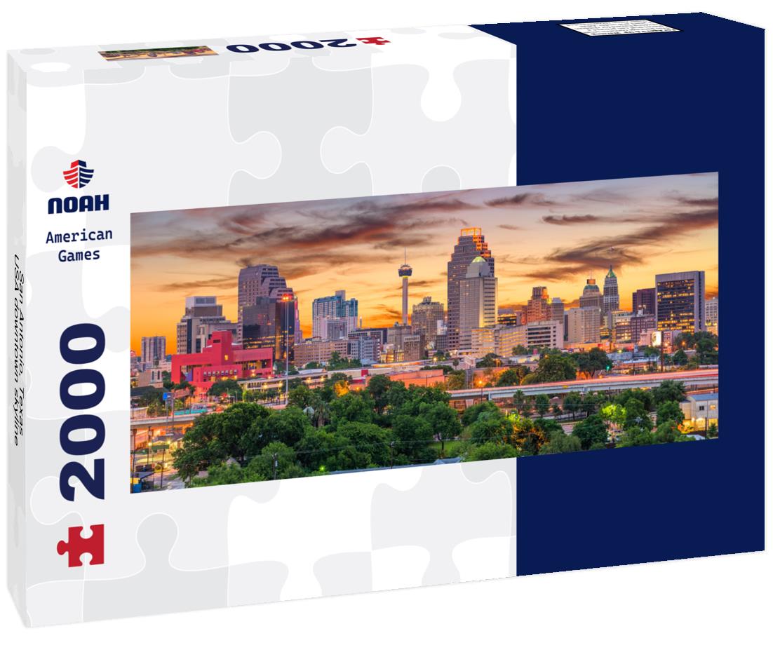 San Antonio, Texas, USA downtown skyline 2000pc Panoramic Puzzle
