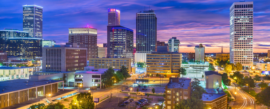 Tulsa, Oklahoma, USA skyline at twilight 2000pc Panoramic Puzzle