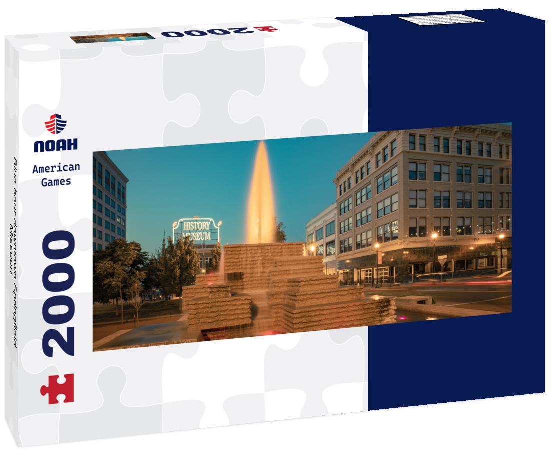 Blue hour downtown Springfield, Missouri 2000pc Panoramic Puzzle