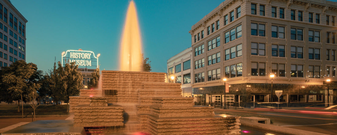 Blue hour downtown Springfield, Missouri 2000pc Panoramic Puzzle