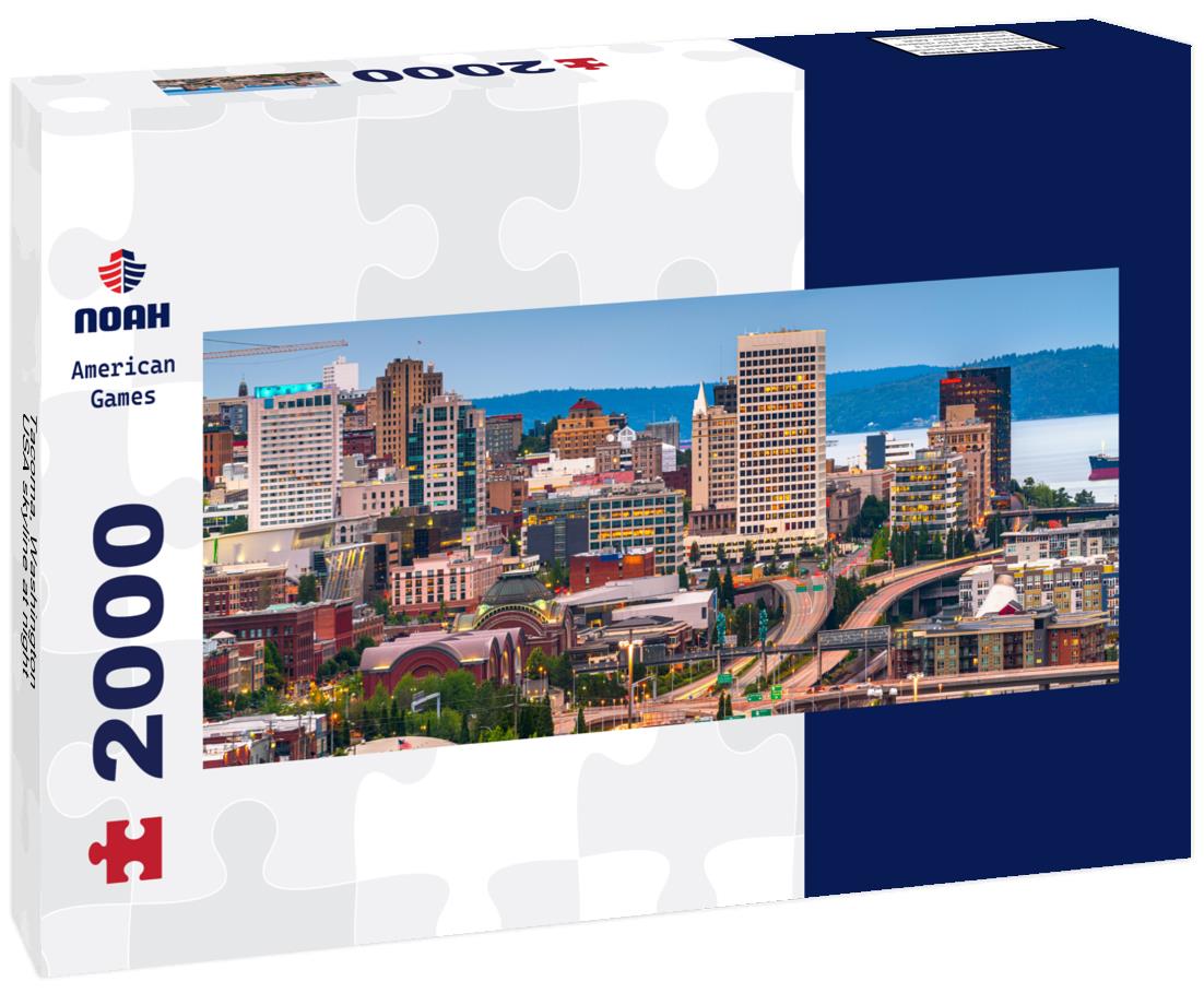 Tacoma, Washington, USA skyline at night 2000pc Panoramic Puzzle