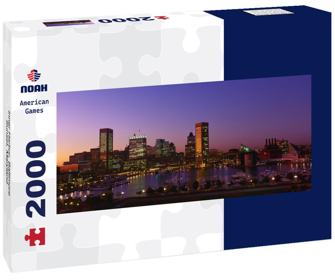 Inner Harbor, Baltimore, Sunset, Maryland 2000pc Panoramic Puzzle