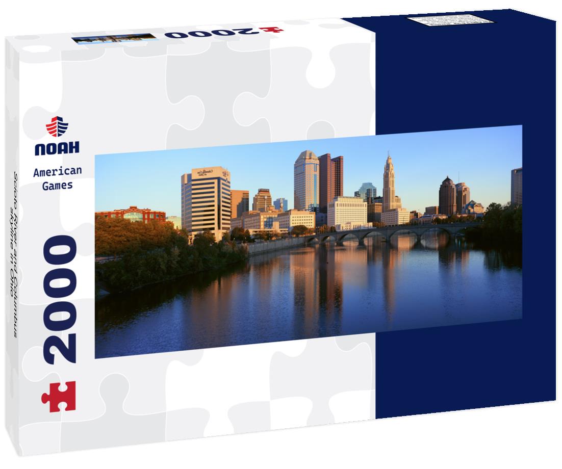 Scioto River and Columbus skyline in Ohio 2000pc Panoramic Puzzle