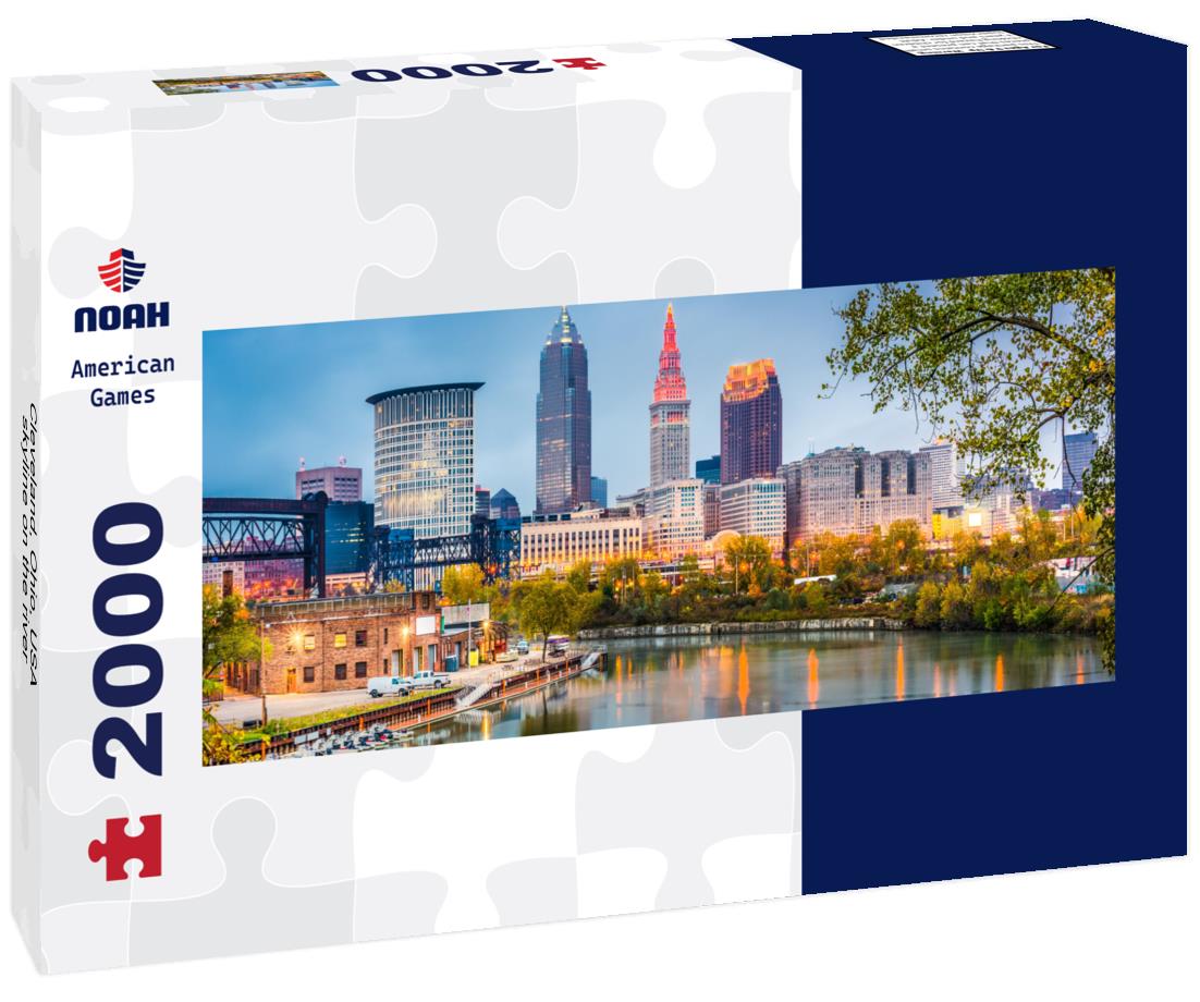 Noah Jigsaw Puzzle Cleveland, Ohio, USA skyline on the river panorama 2000 pieces