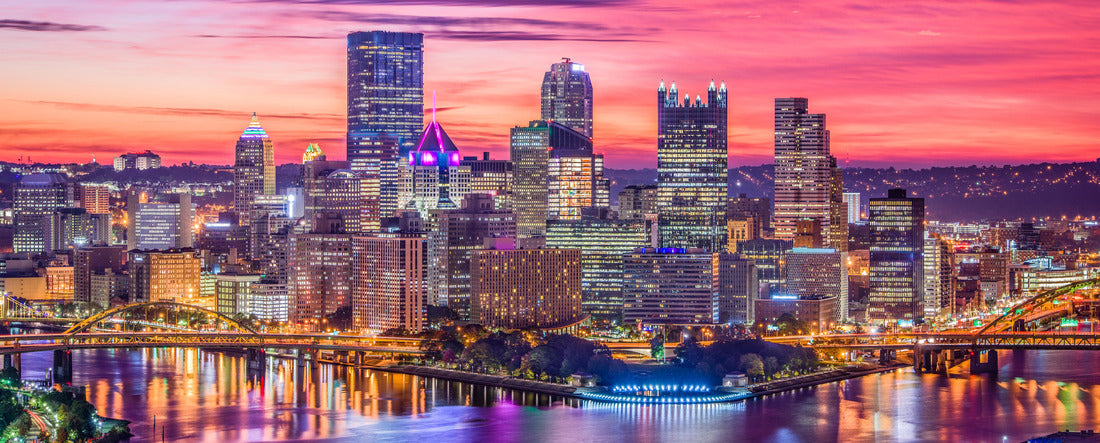 Pittsburgh, Pennsylvania, USA city skyline 2000pc Panoramic Puzzle