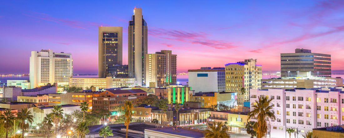 Corpus Christi, Texas, USA Skyline at dusk 2000pc Panoramic Puzzle