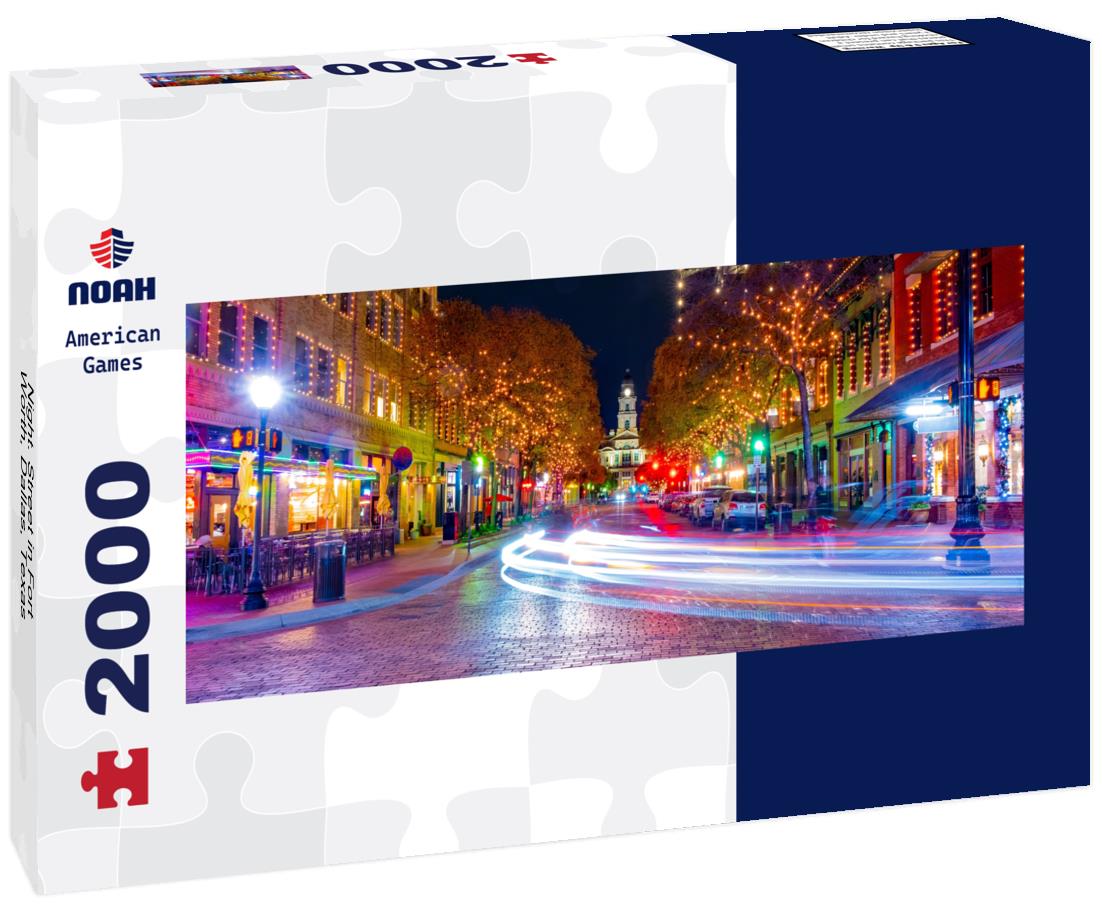 Night. Street in Fort Worth, Dallas, Texas 2000pc Panoramic Puzzle