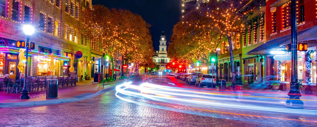 Night. Street in Fort Worth, Dallas, Texas 2000pc Panoramic Puzzle