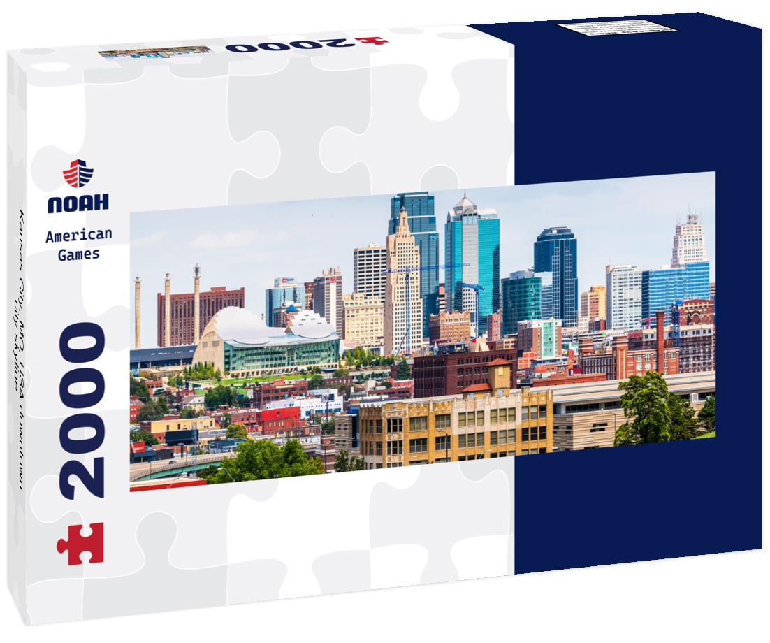 Kansas City, MO, USA downtown city skyline 2000pc Panoramic Puzzle