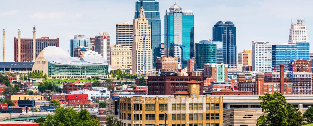 Kansas City, MO, USA downtown city skyline 2000pc Panoramic Puzzle