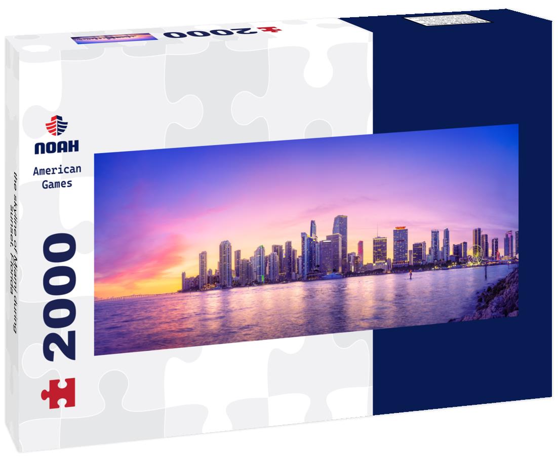 the skyline of Miami during sunset, Florida 2000pc Panoramic Puzzle