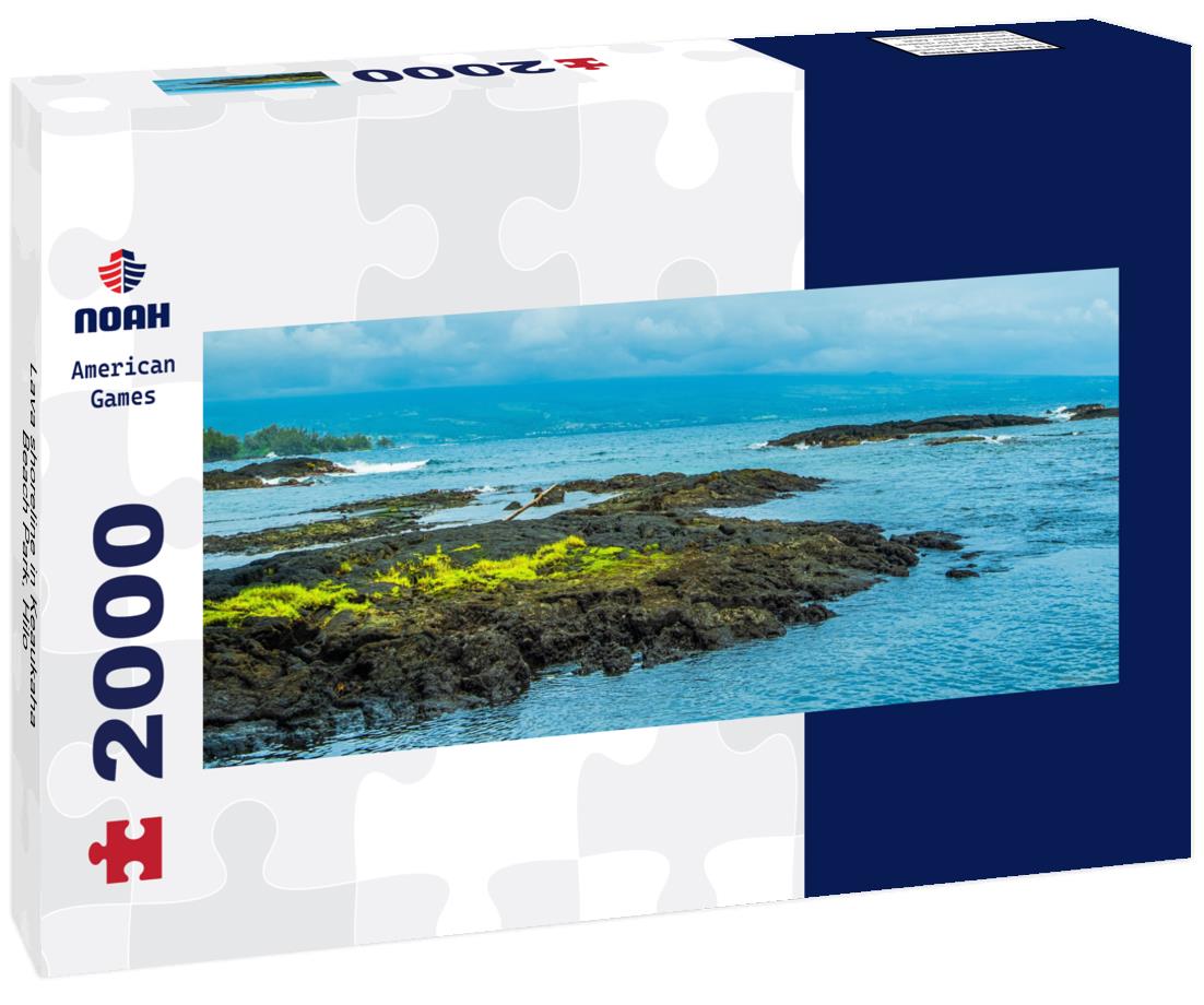 Lava shoreline in Keaukaha Beach Park, Hilo 2000pc Panoramic Puzzle