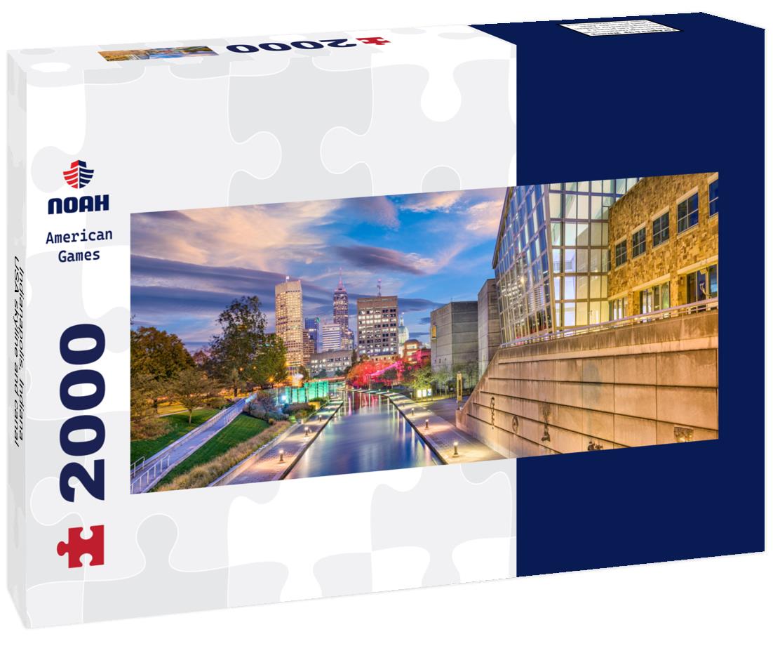 Indianapolis, Indiana, USA skyline and canal 2000pc Panoramic Puzzle