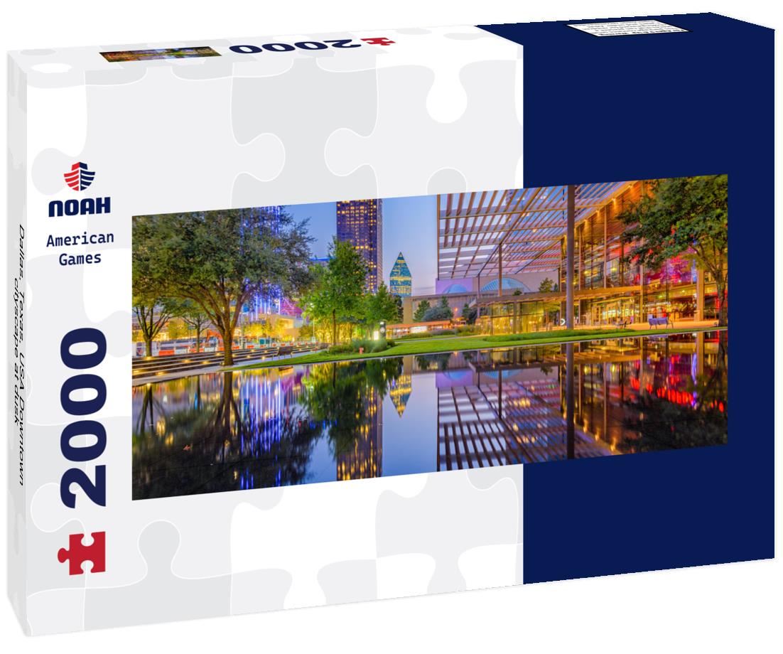 Dallas, Texas, USA Downtown cityscape at dusk 2000pc Panoramic Puzzle