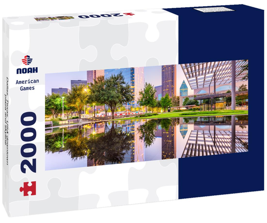 Dallas, Texas, USA downtown plaza and skyline 2000pc Panoramic Puzzle