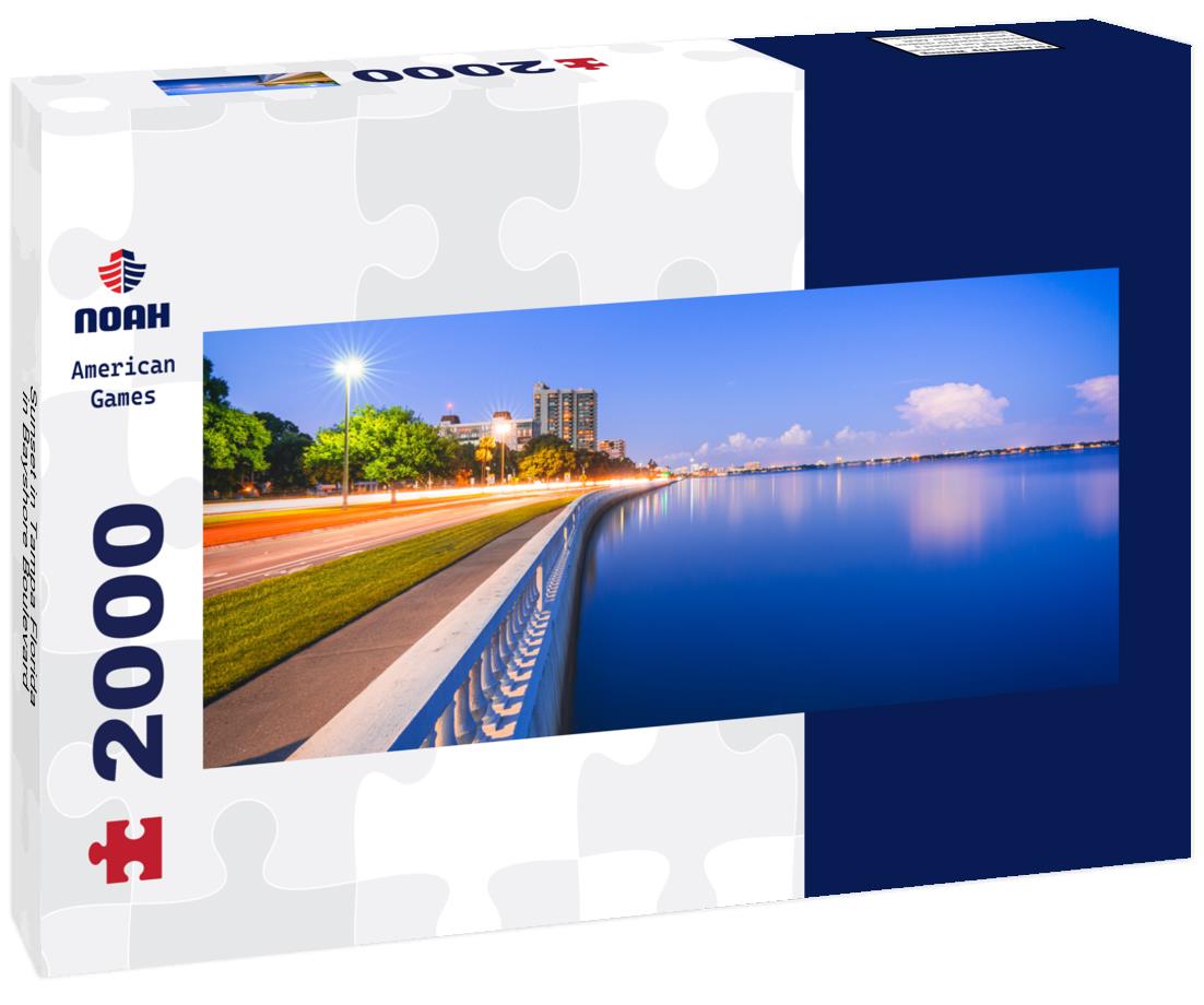Sunset in Tampa Florida in Bayshore Boulevard 2000pc Panoramic Puzzle