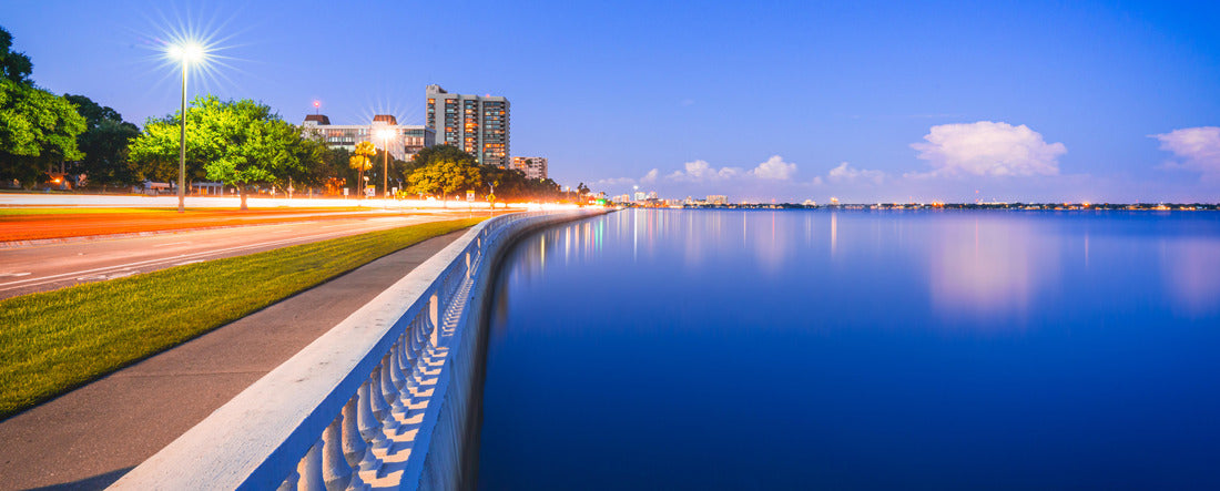 Sunset in Tampa Florida in Bayshore Boulevard 2000pc Panoramic Puzzle