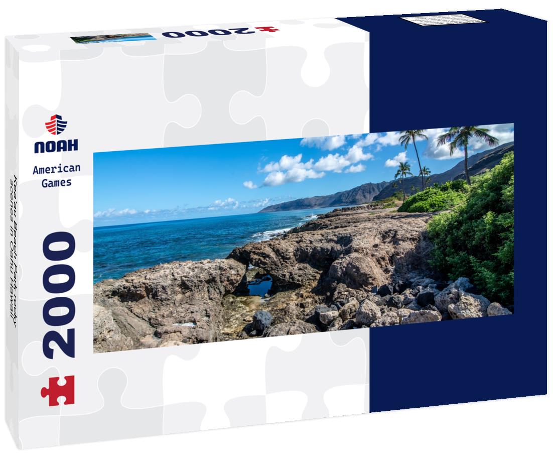 Kea'au Beach Park rocky scenes in Oahu Hawaii 2000pc Panoramic Puzzle