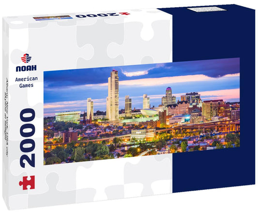 Albany, New York, USA city skyline at twilight 2000pc Panoramic Puzzle