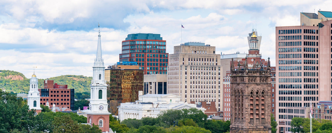 Churches and Skyline of New Haven, Connecticut 2000pc Panoramic Puzzle