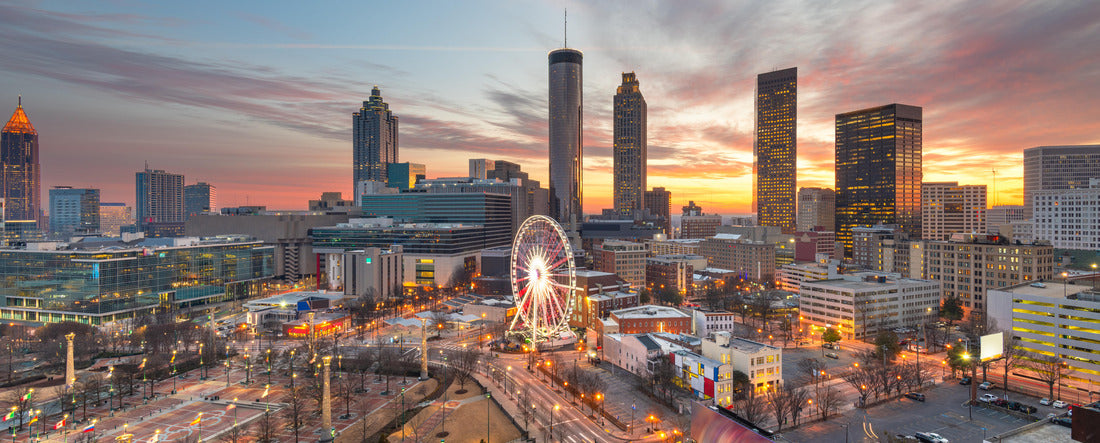 Atlanta, Georgia, USA downtown skyline at dusk 2000pc Panoramic Puzzle