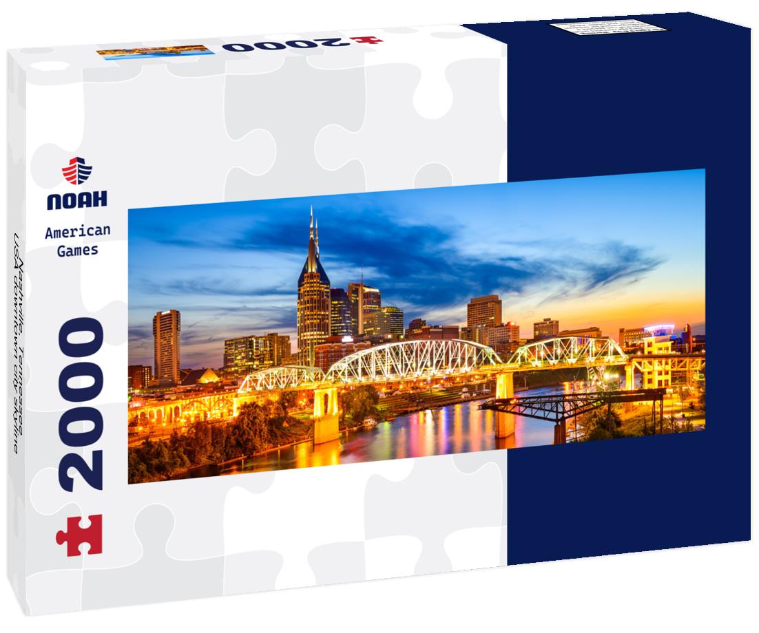 Nashville, Tennessee, USA downtown city skyline 2000pc Panoramic Puzzle