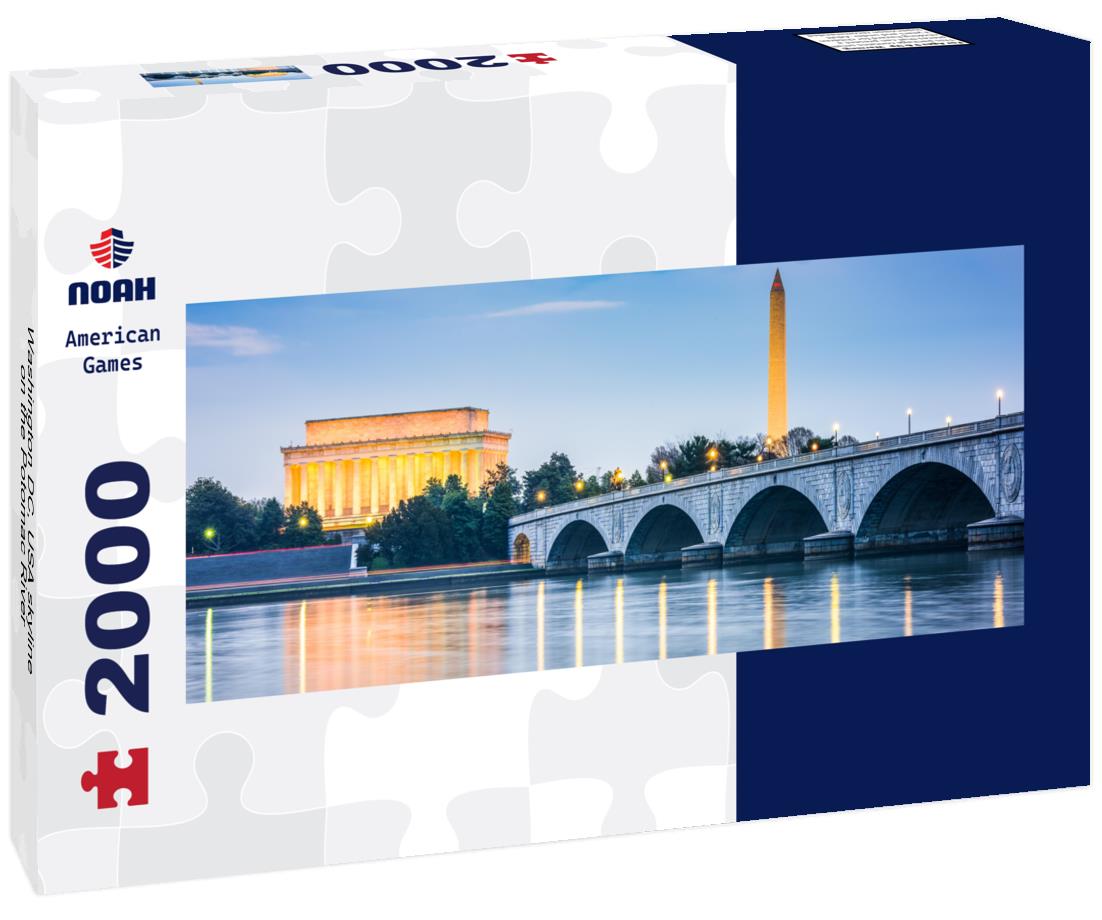 Washington DC, USA skyline on the Potomac River 2000pc Panoramic Puzzle