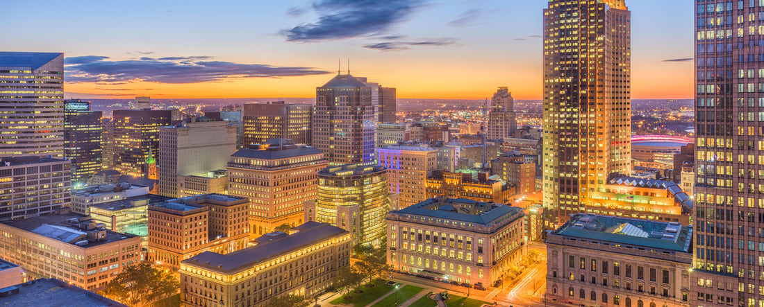 Cleveland, Ohio, USA downtown cityscape at dawn 2000pc Panoramic Puzzle