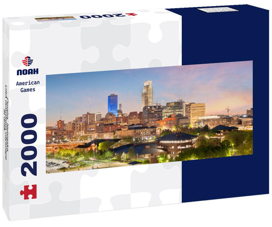 Noah Jigsaw Puzzle Omaha, Nebraska, USA downtown cityscape at dusk panorama 2000 pieces