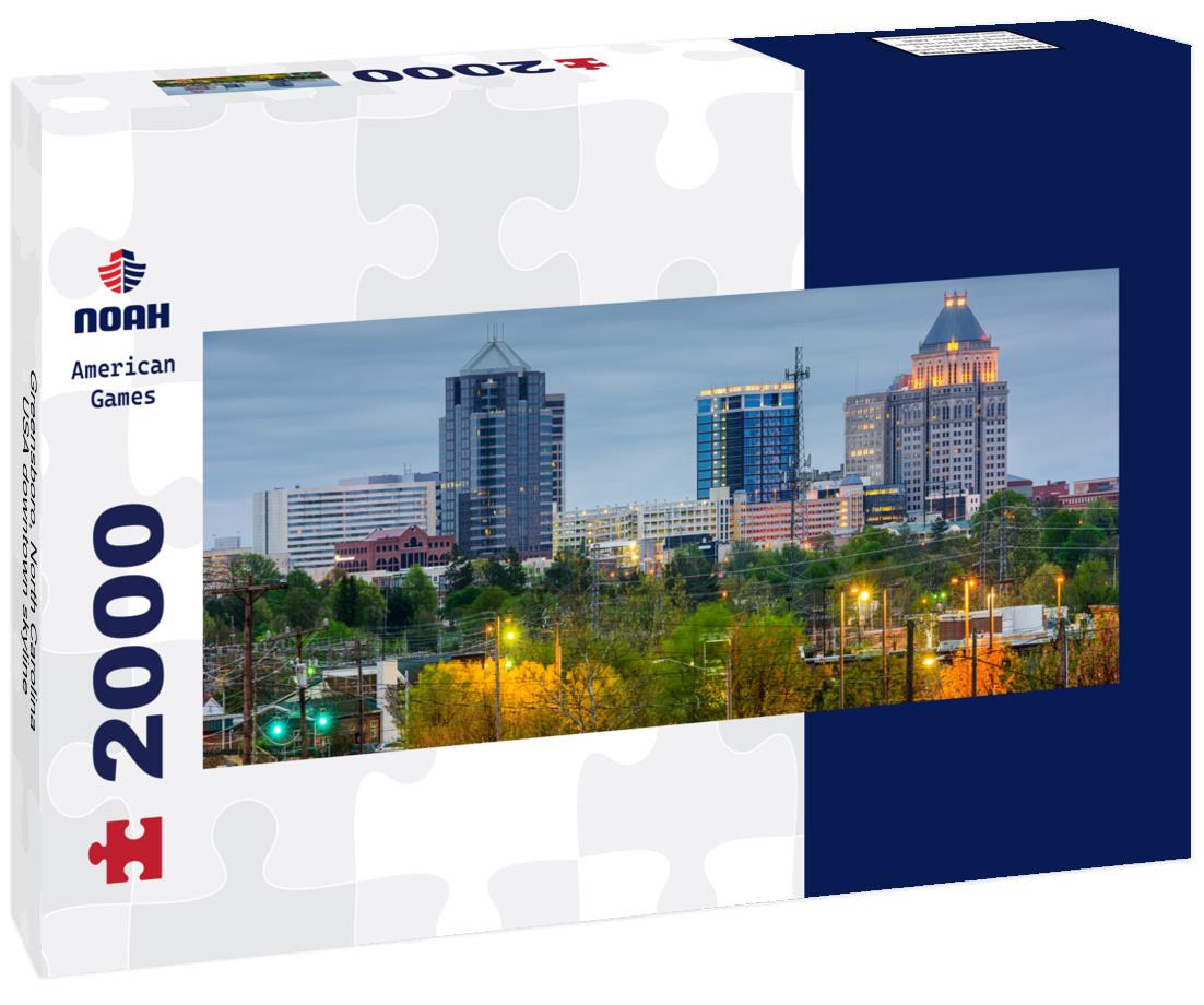 Greensboro, North Carolina, USA downtown skyline 2000pc Panoramic Puzzle