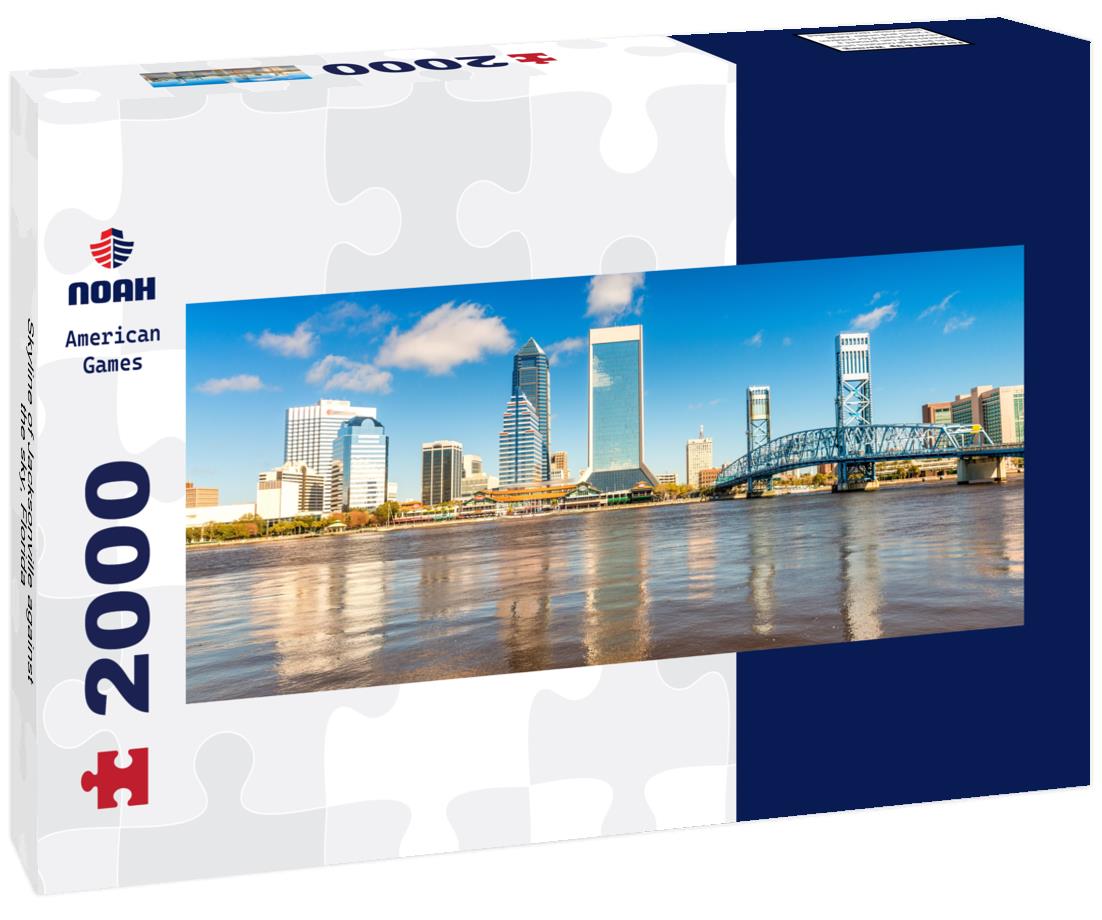 Skyline of Jacksonville against the sky, Florida 2000pc Panoramic Puzzle