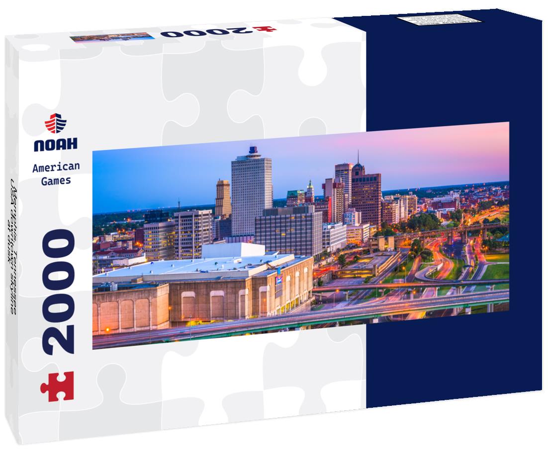 Noah Jigsaw Puzzle Memphis, Tennessee, USA downtown skyline at dusk panorama 2000 pieces