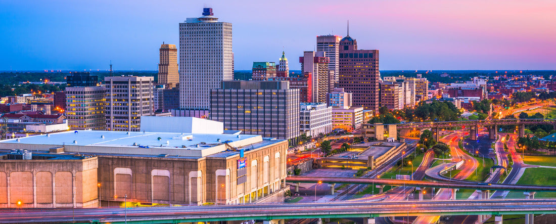 Memphis, Tennessee, USA downtown skyline at dusk 2000pc Panoramic Puzzle