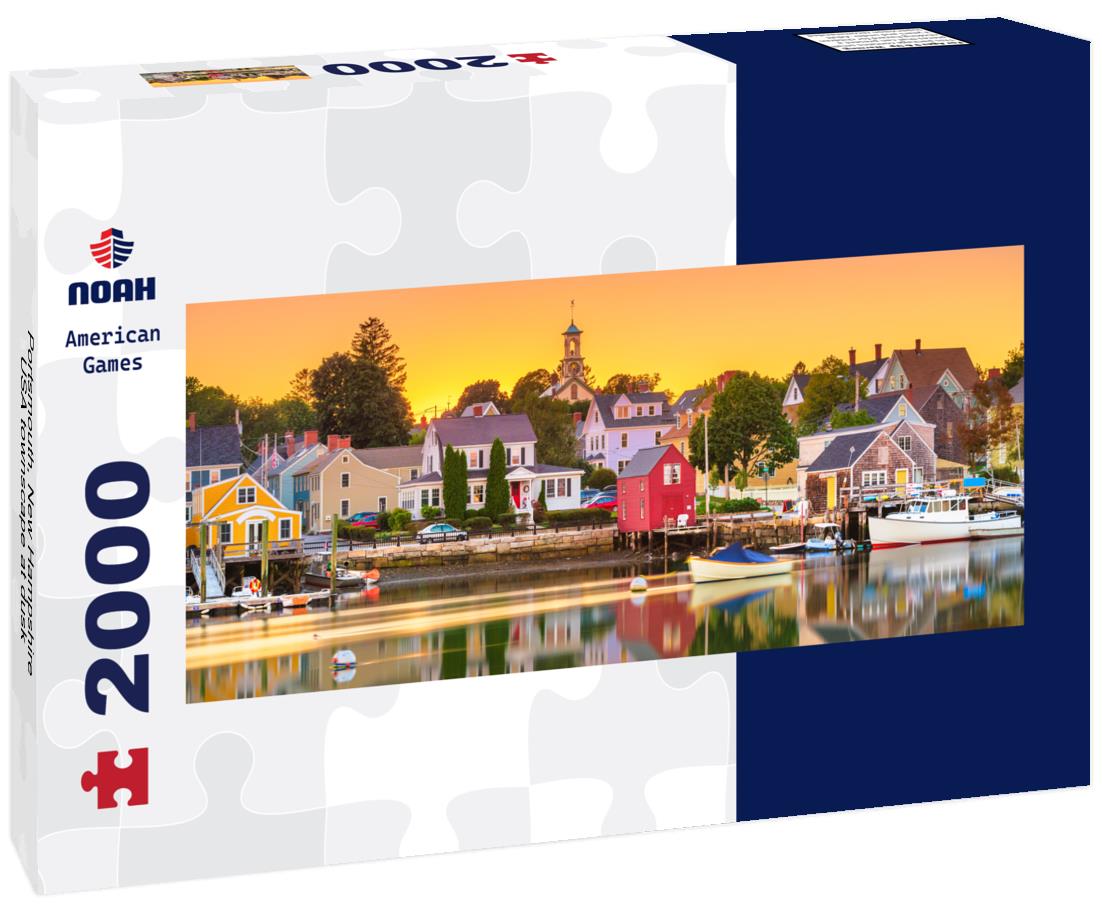 Portsmouth, New Hampshire, USA townscape at dusk 2000pc Panoramic Puzzle