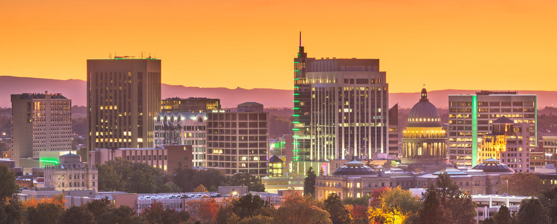 Boise, Idaho, USA downtown cityscape at twilight 2000pc Panoramic Puzzle