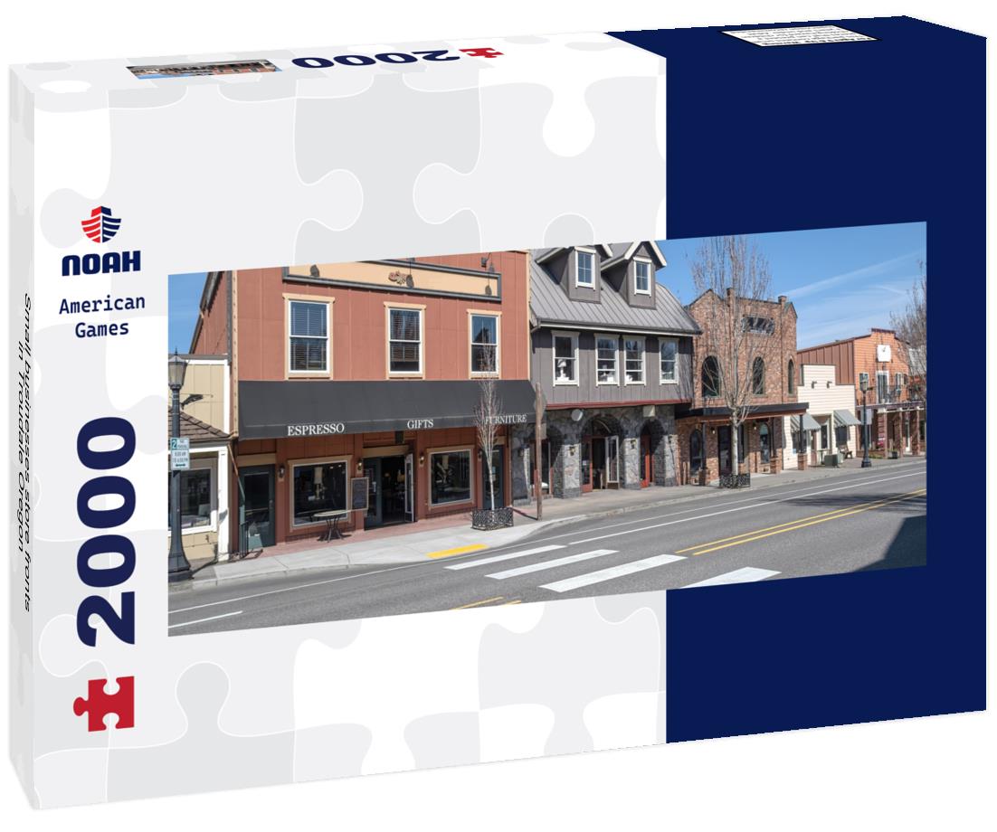 Small businesses store fronts in Troudale Oregon 2000pc Panoramic Puzzle